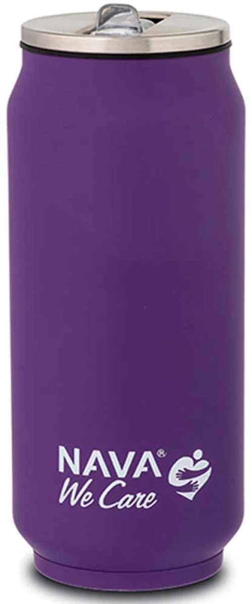 Ποτήρι - Θερμός Με Καλαμάκι We Care 10-016-041 Φ7x18,5cm 500ml Purple Nava