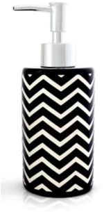 Δοχείο Κρεμοσάπουνου Wave 03057.001 Black-White Spirella Κεραμικό