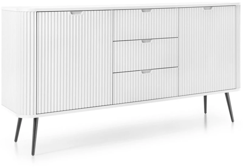 Μπουφές Zova KSZ-168_Bi_BL 168x87x39cm White-Anthracite Μελαμίνη,Mdf