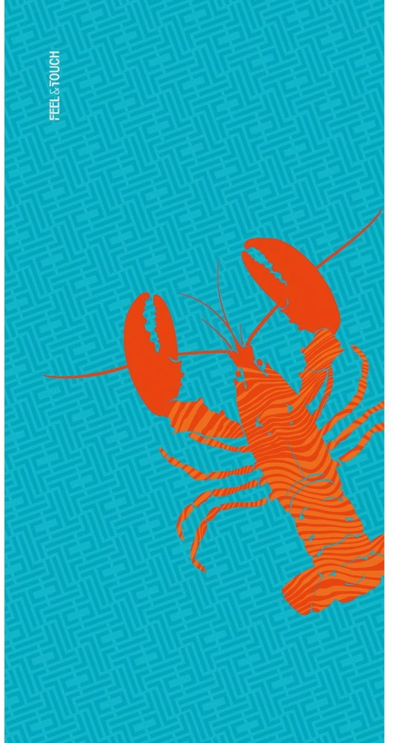 Πετσέτα Θαλάσσης Printed 01 Blue-Orange Feel & Touch Beach 80x160cm Polyester-Polyamide