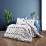 Μαξιλαροθήκη Δαρεία 489 White-Blue DimCol 50Χ70 Βαμβάκι-Πολυέστερ