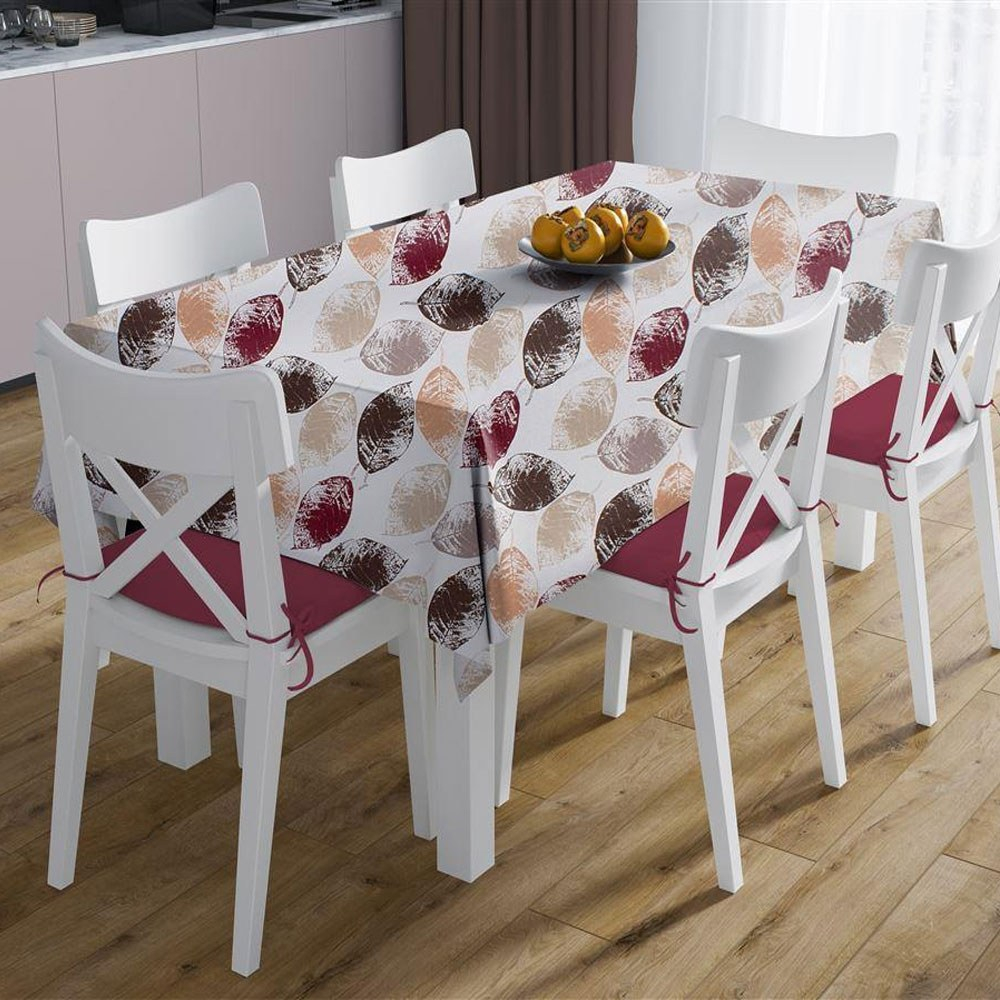 Τραπεζομάντηλο Με Τραβέρσα Leaves 467 (Σετ 2τμχ) Brown DimCol 140X220 Βαμβάκι-Πολυέστερ