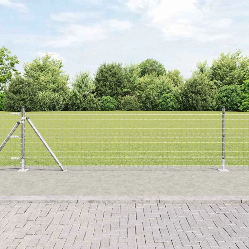 vidaXL Σετ Πόλων Φράχτη 13 pcs Ασημί Ø32mm 160 εκ