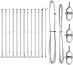 vidaXL Σετ Πόλων Φράχτη 13 pcs Ασημί Ø32mm 160 εκ