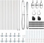 vidaXL Σετ Πόλων Φράχτη 13 pcs Ασημί Ø32mm 160 εκ