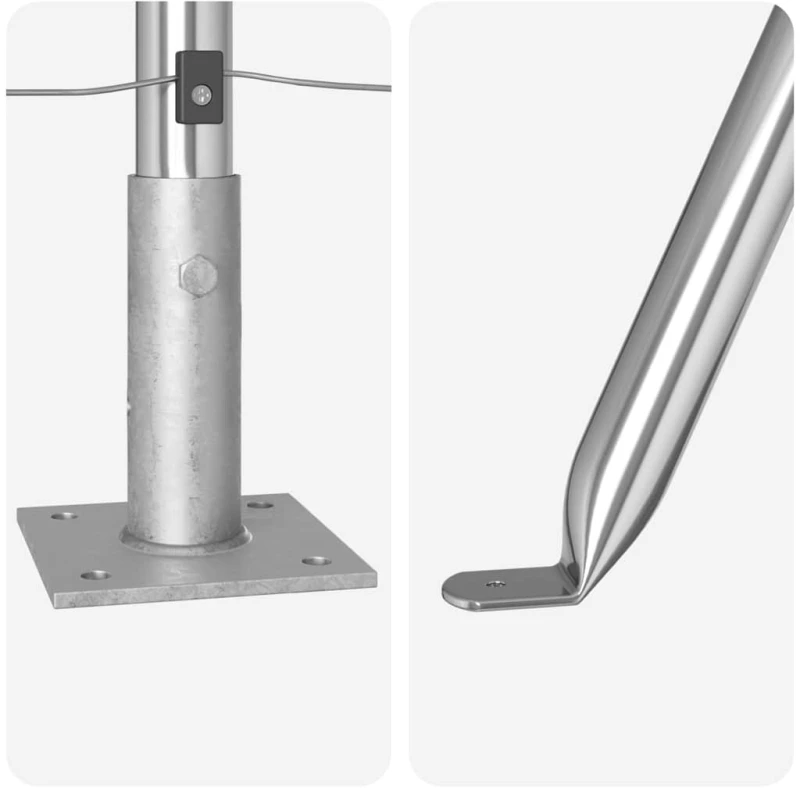 vidaXL Σετ Πόλων Φράχτη 13 pcs Ασημί Ø32mm 160 εκ
