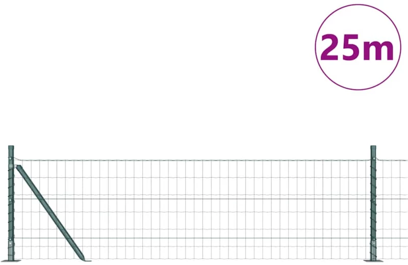 vidaXL Ευρωπαϊκός Φράχτης με 13 Στήλες 0.4 x 25 μ Γαλβανισμένος Χάλυβας