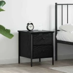 vidaXL Κομοδίνο Μαύρου Ξύλου 40x42x50 εκ Επεξεργασμένο Ξύλο