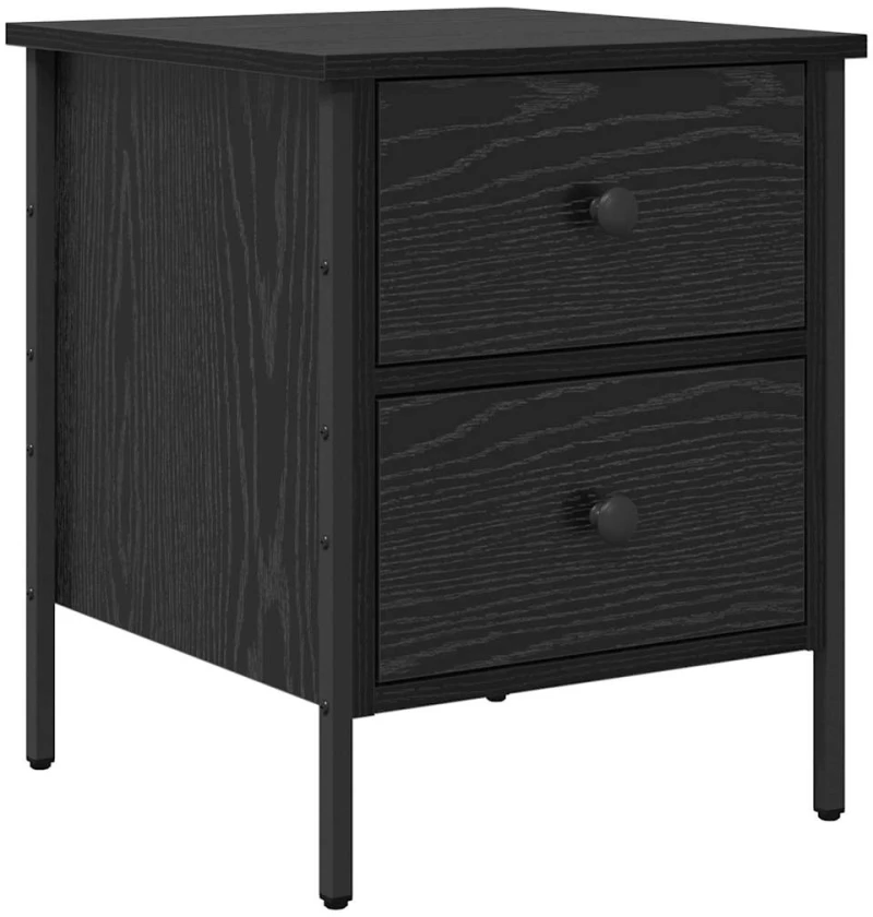vidaXL Κομοδίνο Μαύρου Ξύλου 40x42x50 εκ Επεξεργασμένο Ξύλο