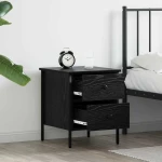 vidaXL Κομοδίνο Μαύρου Ξύλου 40x42x50 εκ Επεξεργασμένο Ξύλο