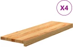 vidaXL Πατάκια Σκάλας 4 τεμ. Ανοιχτό Καφέ 80x25x2 cm Ξύλο Δρυός