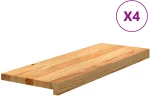 vidaXL Πατάκια Σκάλας 4 τεμ. Ανοιχτό Καφέ 70x25x2 cm Ξύλο Δρυός