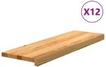 vidaXL Πατάκια Σκάλας 12 τεμ. Ανοιχτό Καφέ 80x25x2 cm Ξύλο Δρυός
