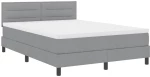 vidaXL Κρεβάτι Box Spring με Στρώμα Ανοιχτό Γκρι 140x190 εκ. Ύφασμα
