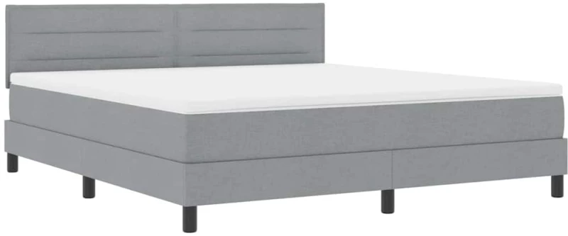 vidaXL Κρεβάτι με Στρώμα Light Grey 180x200 cm Υφάσματος