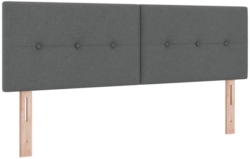 vidaXL Box Spring Κρεβάτι με Στρώμα Σκούρο Γκρι 140x200 cm Ύφασμα