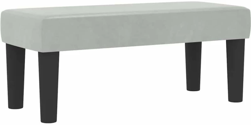 vidaXL Κρεβάτι Box Spring με στρώμα & πάγκο Ανοιχτό γκρι 100x200 εκ Βελούδο
