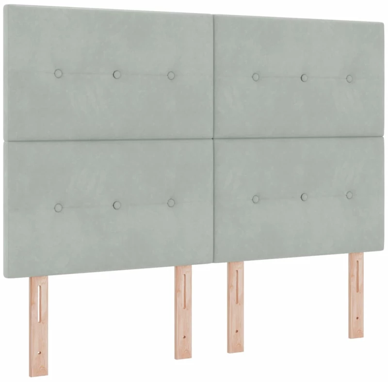 vidaXL Κρεβάτι Box Spring με Στρώμα & Πάγκο Ανοιχτό Γκρι 140x200 εκ Βελούδο