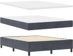 vidaXL Κρεβάτι Box Spring με Στρώμα Σκούρο Γκρι 140x190 εκ. Βελούδο