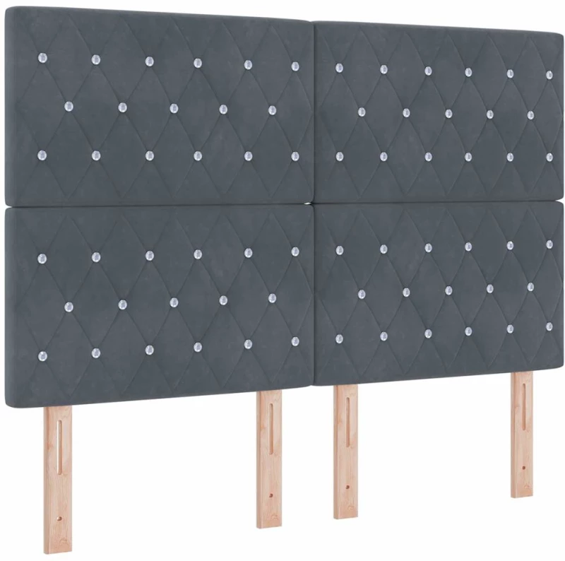 vidaXL Κρεβάτι Box Spring με Στρώμα Σκούρο Γκρι 140x190 εκ. Βελούδο