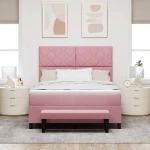vidaXL Κρεβάτι με Ελατήριο και Στρώμα Ροζ 140x200 cm Βελουτέ