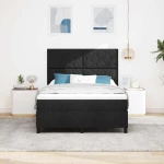 vidaXL Κρεβάτι με Κουτί και Στρώμα Μαύρο 160x200 εκ. Ύφασμα