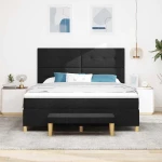vidaXL Κρεβάτι Με Στρώμα & Πάγκο Μαύρο 180x200 εκ. Ύφασμα
