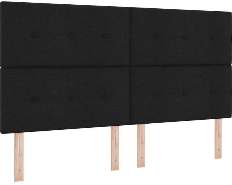 vidaXL Κρεβάτι Με Στρώμα & Πάγκο Μαύρο 180x200 εκ. Ύφασμα