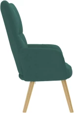 vidaXL Πολυθρόνα Relax Σκούρο Πράσινο Υφασμάτινη