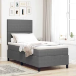 vidaXL Κρεβάτι Box Spring με Στρώμα & LED Ανοιχτό Γκρι 80x200 εκ. Ύφασμα Κορντούρο