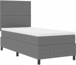vidaXL Κρεβάτι Box Spring με Στρώμα & LED Ανοιχτό Γκρι 80x200 εκ. Ύφασμα Κορντούρο