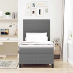 vidaXL Κρεβάτι Box Spring με Στρώμα & LED Ανοιχτό Γκρι 80x200 εκ. Ύφασμα Κορντούρο