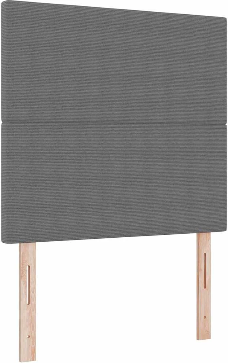 vidaXL Κρεβάτι Box Spring με Στρώμα & LED Ανοιχτό Γκρι 80x200 εκ. Ύφασμα Κορντούρο