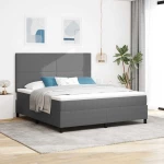 vidaXL Κρεβάτι με Βάση με Στρώμα & LED Ανοιχτό Γκρι Κόρντουρα
