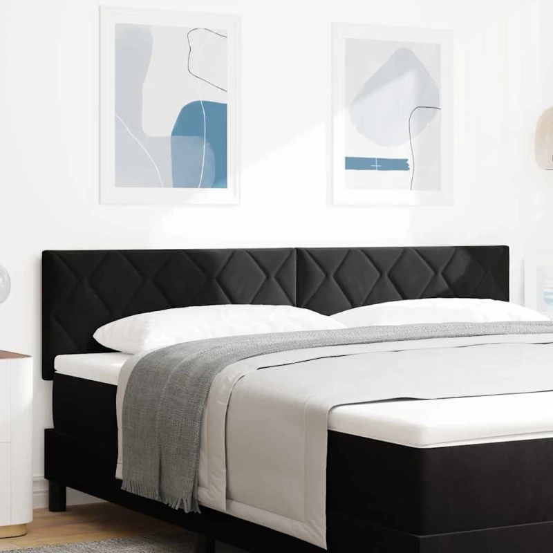 vidaXL LED Κεφαλάρι Διαμαντιών, Μαύρο, 180 εκ, Βελούδο