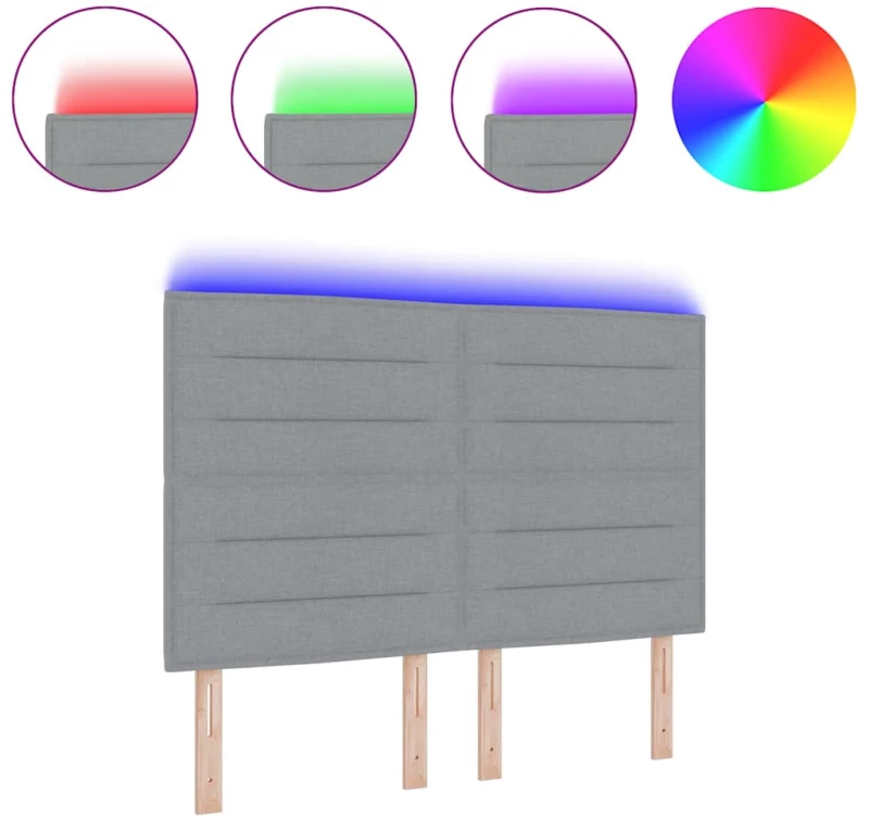 vidaXL LED Κεφαλάρι Σχεδίασης Γραμμών Ανοιχτό γκρι 80 εκ Ύφασμα