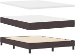 vidaXL Κρεβάτι Box Spring με Στρώμα Σκούρο Καφέ 140x200 εκ. Υφάσμα