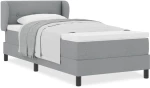 vidaXL Κρεβάτι Box Spring με Στρώμα - Ανοιχτό Γκρι, 90x200 cm, Υφασμάτινο