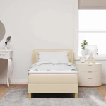 vidaXL Κρεβάτι με Στρώμα - Κρεμ - 80x200 εκ. - Υφασμάτινο