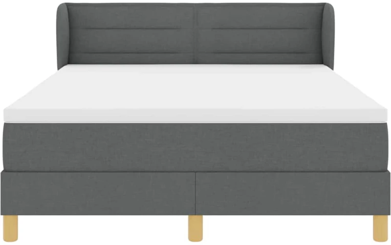 vidaXL Κρεβάτι Box Spring με Ματress Σκούρο Γκρι 140x190 εκ Υφάσματα