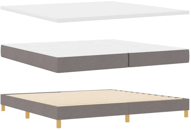 Κρεβάτι Box Spring με Στρώμα vidaXL - Ταμπά 200x200 εκ. Υφασμάτινο