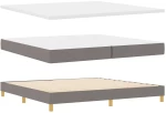 Κρεβάτι Box Spring με Στρώμα vidaXL - Ταμπά 200x200 εκ. Υφασμάτινο