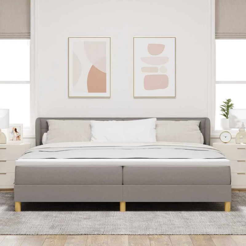 Κρεβάτι Box Spring με Στρώμα vidaXL - Ταμπά 200x200 εκ. Υφασμάτινο