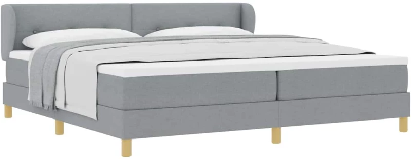 Κρεβάτι Box Spring με Στρώμα vidaXL Ανοιχτό Γκρι 200x200 εκ. Υφάσματος