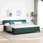vidaXL Κρεβάτι Box Spring με Στρώμα Σκούρο Πράσινο 200x200 cm Βελούδο