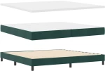 vidaXL Κρεβάτι Box Spring με Στρώμα Σκούρο Πράσινο 200x200 cm Βελούδο