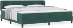 vidaXL Κρεβάτι Box Spring με Στρώμα Σκούρο Πράσινο 200x200 cm Βελούδο