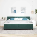 vidaXL Κρεβάτι Box Spring με Στρώμα Σκούρο Πράσινο 200x200 cm Βελούδο