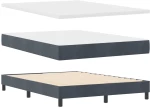 Κρεβάτι Box Spring με Στρώμα vidaXL Γκρι Σκούρο 140x200 εκ. Βελούδο