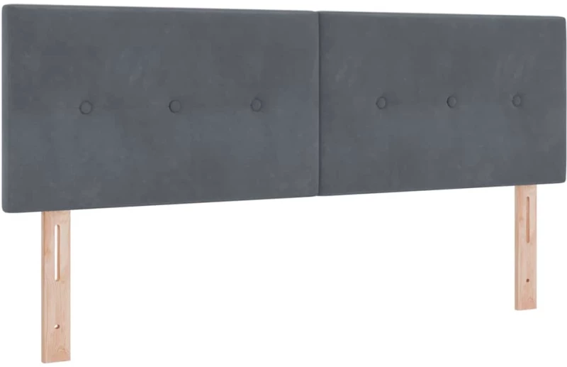 Κρεβάτι Box Spring με Στρώμα vidaXL Γκρι Σκούρο 140x200 εκ. Βελούδο
